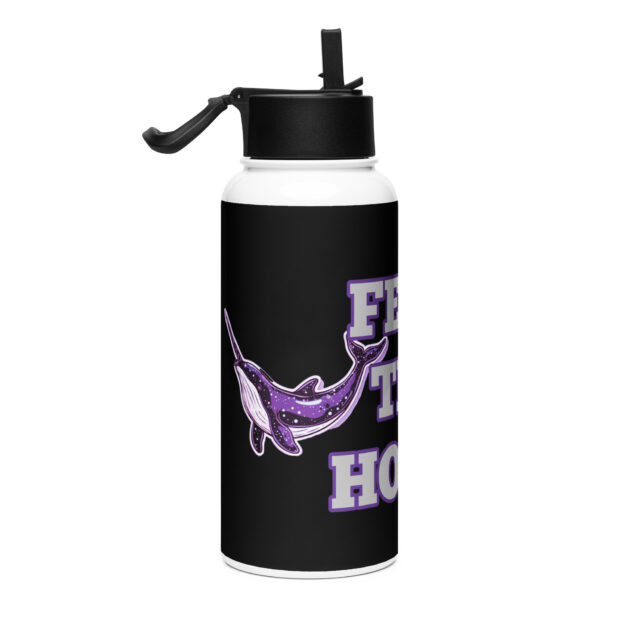 Fear The Horn! - Stainless Steel Water Bottle with Straw - Image 4